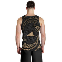 Tokelau Polynesian Men's Tank Top - Gold Tribal Wave - Polynesian Pride
