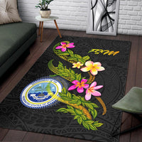 Federated States Of Micronesia Polynesian Area Rug - Plumeria Tribal - Polynesian Pride