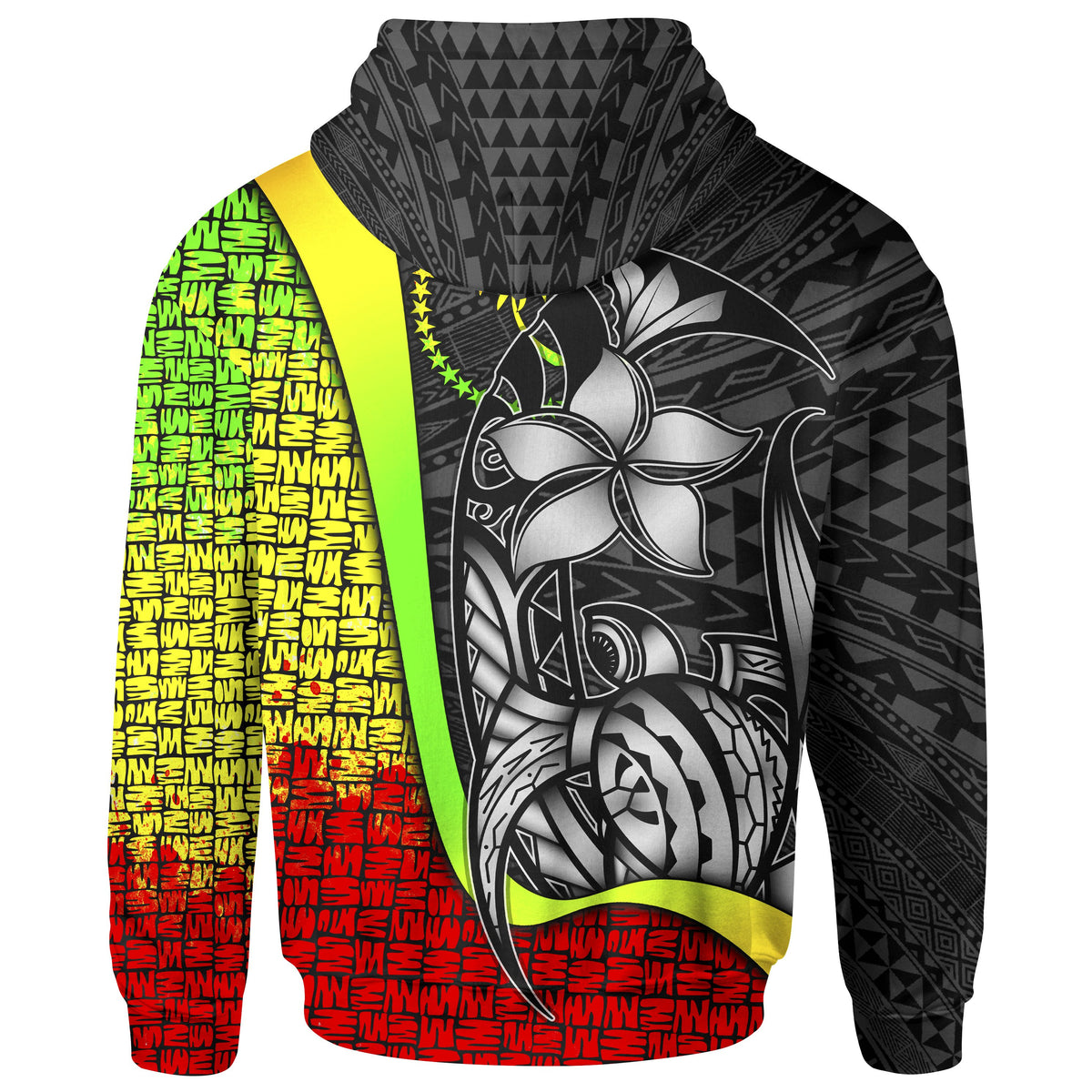 Chuuk Micronesian Custom Hoodie Reggae Turtle with Hook - Polynesian Pride