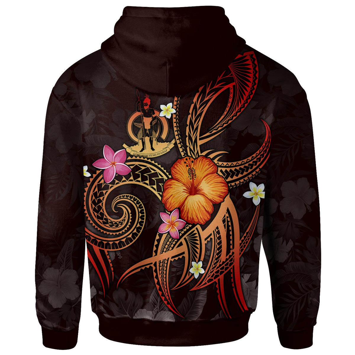 Vanuatu Polynesian Custom Zip up Hoodie Legend of Vanuatu (Red) - Polynesian Pride