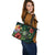 Tahiti Polynesian Leather Tote Bag - Green Turtle Hibiscus - Polynesian Pride