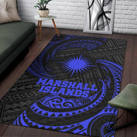 Marshall Islands Polynesian Area Rug - Blue Tribal Wave - Polynesian Pride