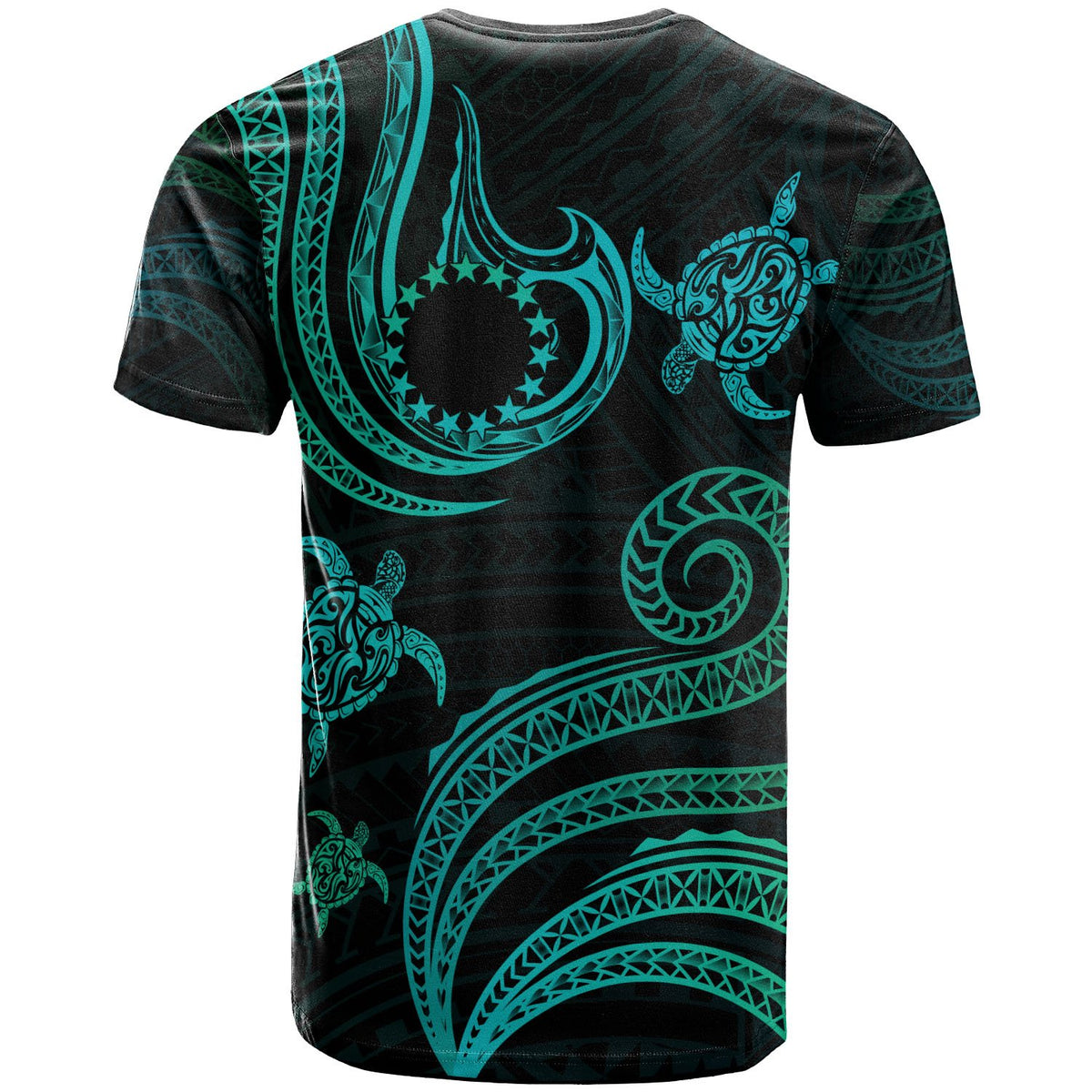 Cook Islands Custom T Shirt Polynesian Turtle With Pattern - Polynesian Pride