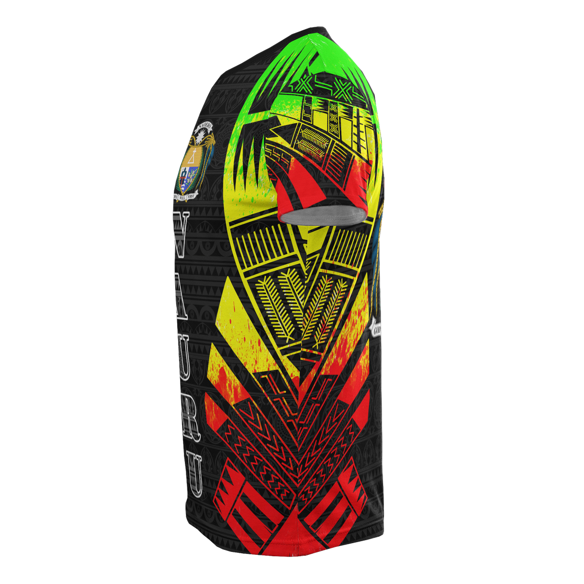 Nauru T Shirt Nauru Coat Of Arms Polynesian Tattoo Reggae Style - Polynesian Pride