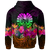 Tahiti Zip up Hoodie Summer Hibiscus - Polynesian Pride