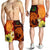 Pohnpei Men's Shorts - Tribal Tuna Fish Orange - Polynesian Pride