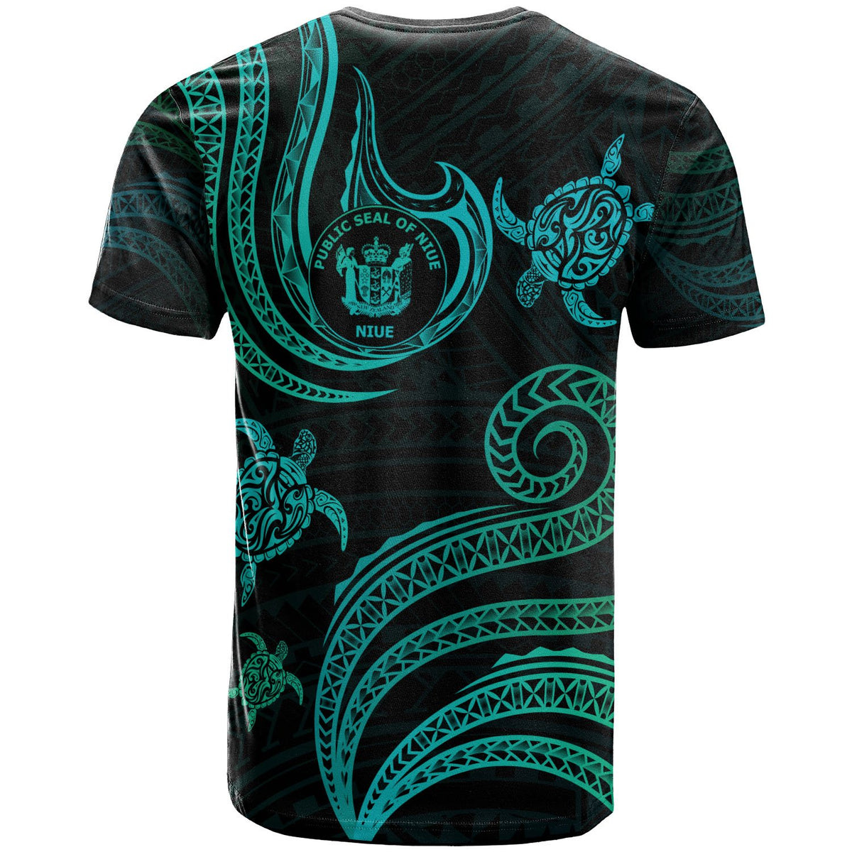 Niue T Shirt Polynesian Turtle With Pattern - Polynesian Pride