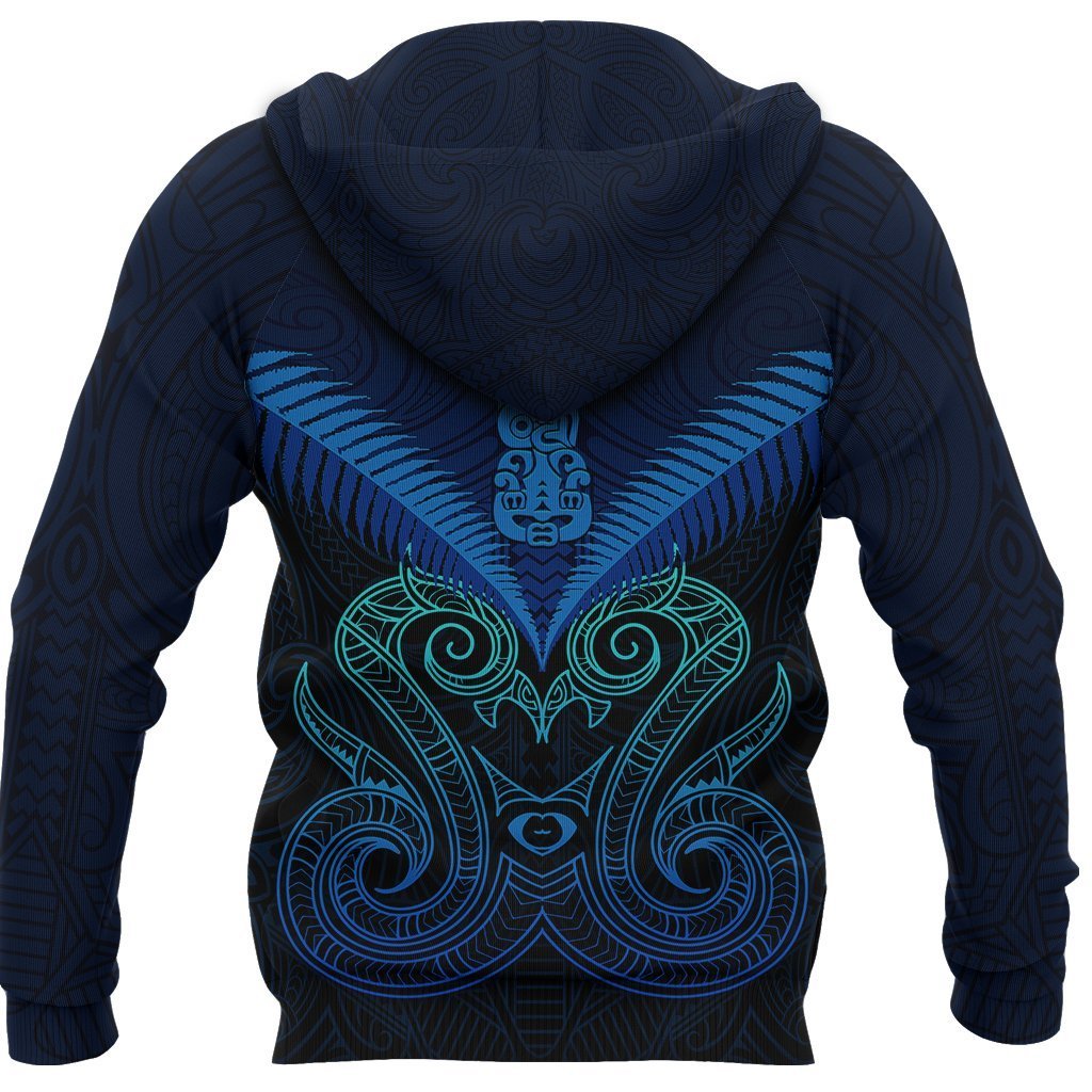 Maori Manaia New Zealand Zip up Hoodie Blue - Polynesian Pride