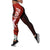 Kosrae Micronesia Legging - Coat Of Arm With Hibiscus Red - Polynesian Pride