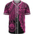Federated States Of Micronesia Polynesian Custom Personalised Baseball Shirt - Tribal Wave Tattoo Pink Unisex Pink - Polynesian Pride