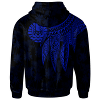 Tahiti Custom Hoodie Polynesian Wings (Blue) - Polynesian Pride