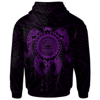 American Samoa Polynesian Custom Hoodie Vintage Polynesian Turtle (Purple) - Polynesian Pride
