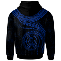 Polynesian Hawaii Hoodie Maui Polynesian Waves (Blue) - Polynesian Pride