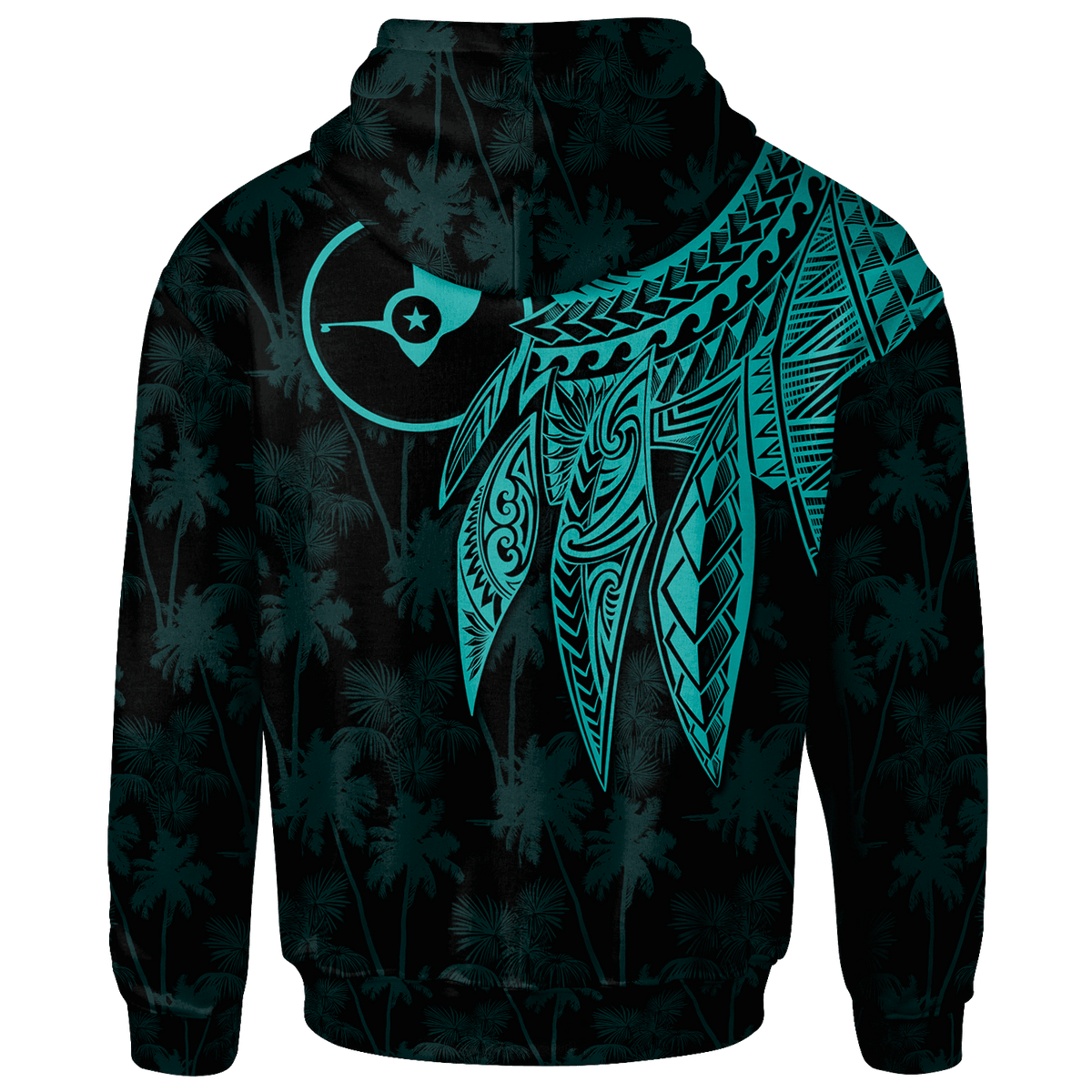 Yap Hoodie Polynesian Wings (Turquoise) - Polynesian Pride