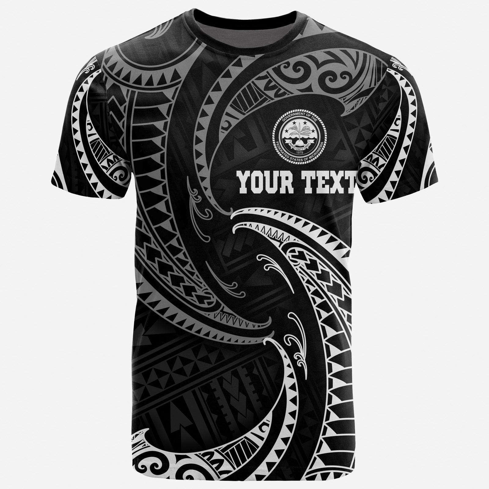 Federated States of Micronesia Custom T Shirt White Tribal Wave Unisex White - Polynesian Pride