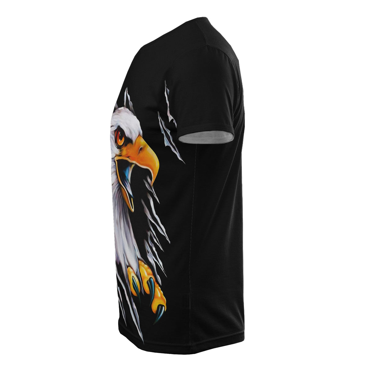 American Samoa T Shirt Eagle Scratch Style Black - Polynesian Pride