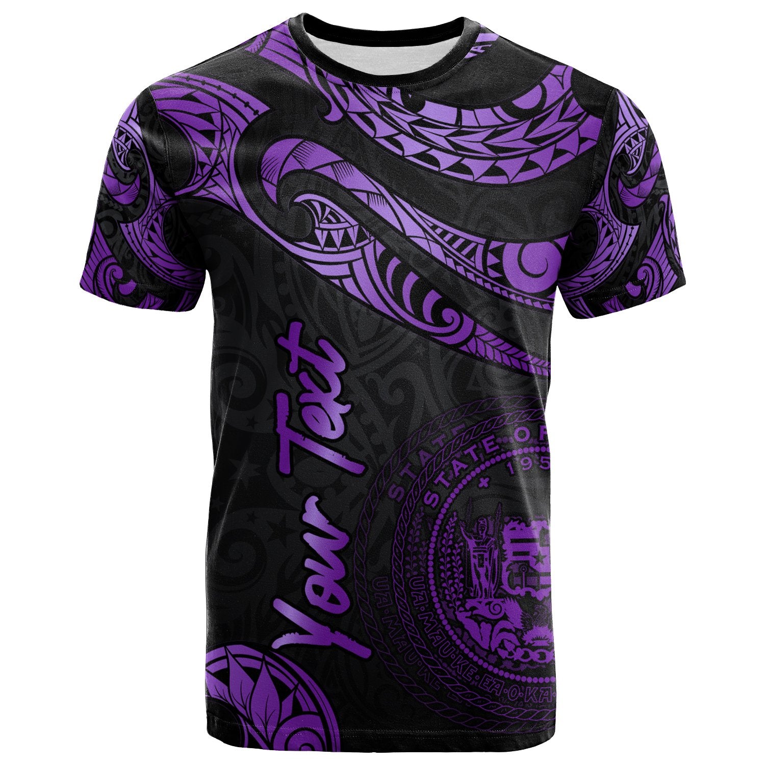 Hawaii Polynesian Custom Polynesian T Shirt Polynesian Tattoo Purple Version Unisex Purple - Polynesian Pride