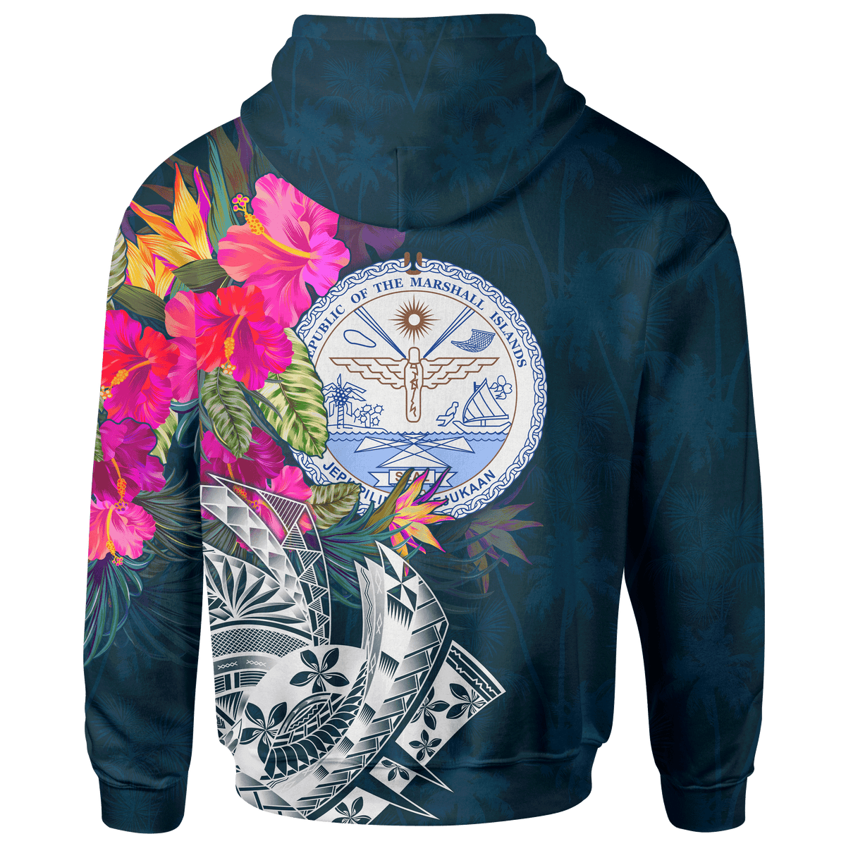 Marshall Islands Custom Zip up Hoodie Summer Vibes - Polynesian Pride