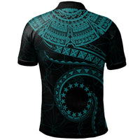 Cook Islands Polynesian Polo Shirt Kuki Airani Waves (Turquoise) - Polynesian Pride