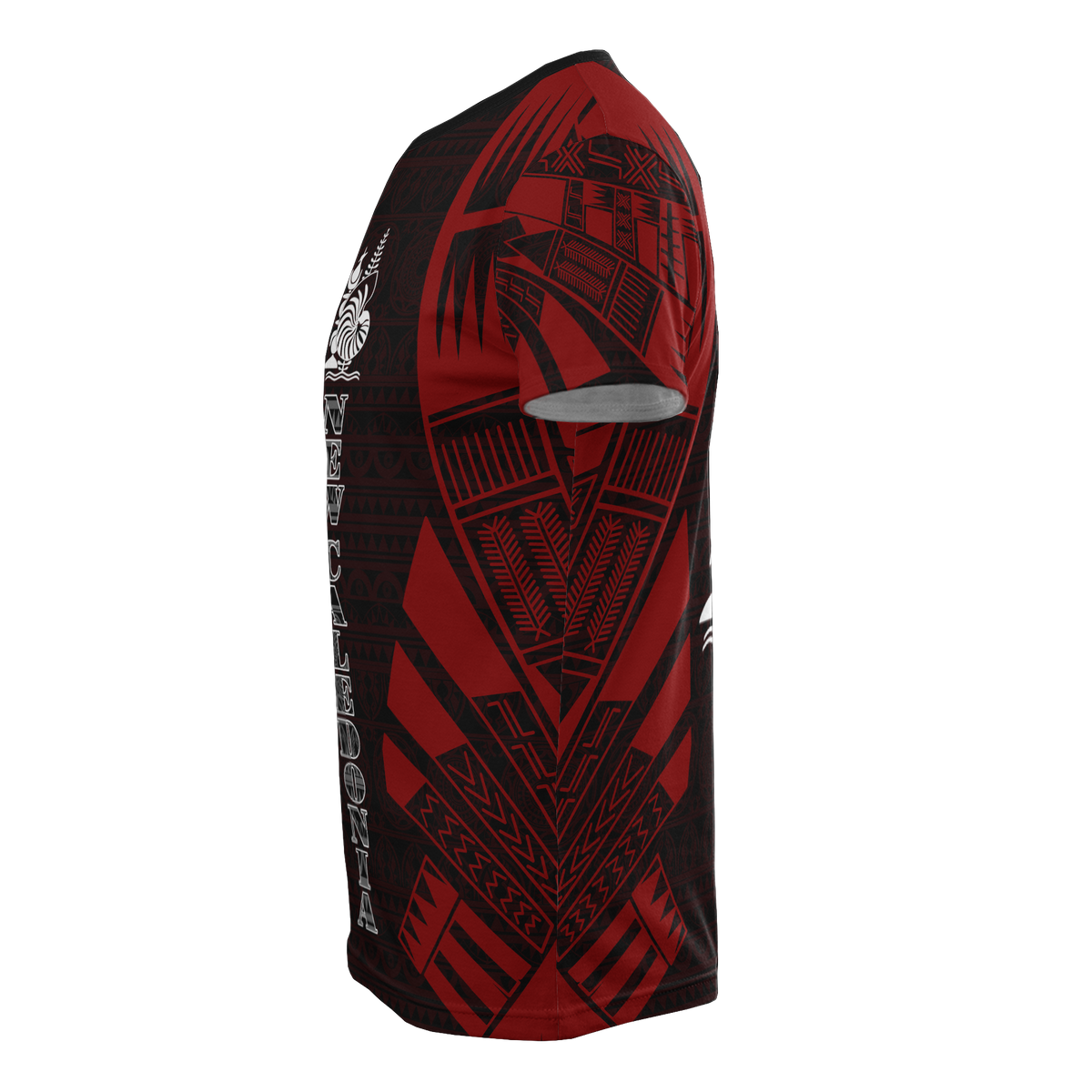 New Caledonia T Shirt New Caledonia Coat Of Arms Polynesian Tattoo Red Style - Polynesian Pride