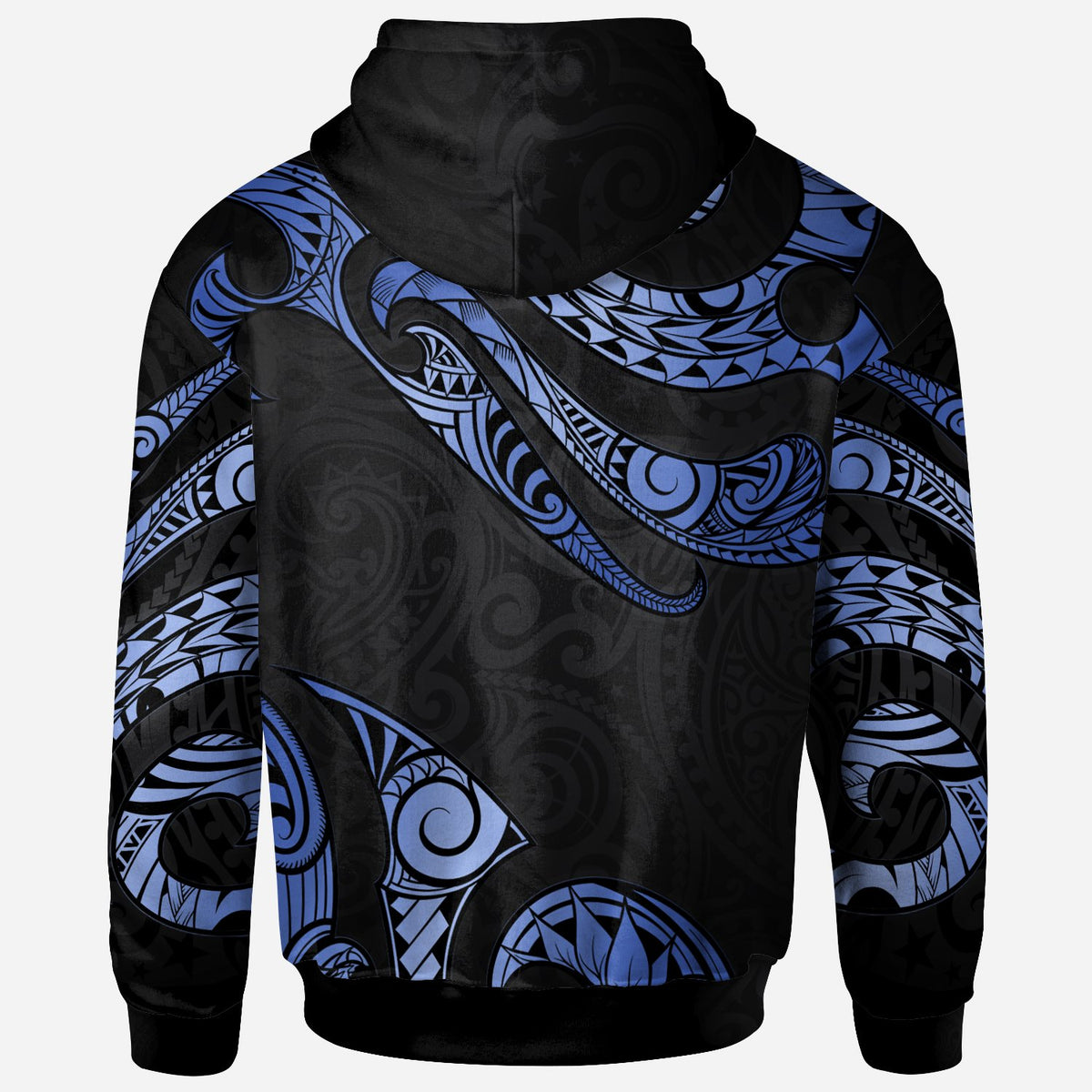 Fiji Polynesian Custom Zip Hoodie Polynesian Tattoo Blue Version - Polynesian Pride