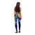 CNMI Legging - Humpback Whale with Tropical Flowers (Blue) - Polynesian Pride