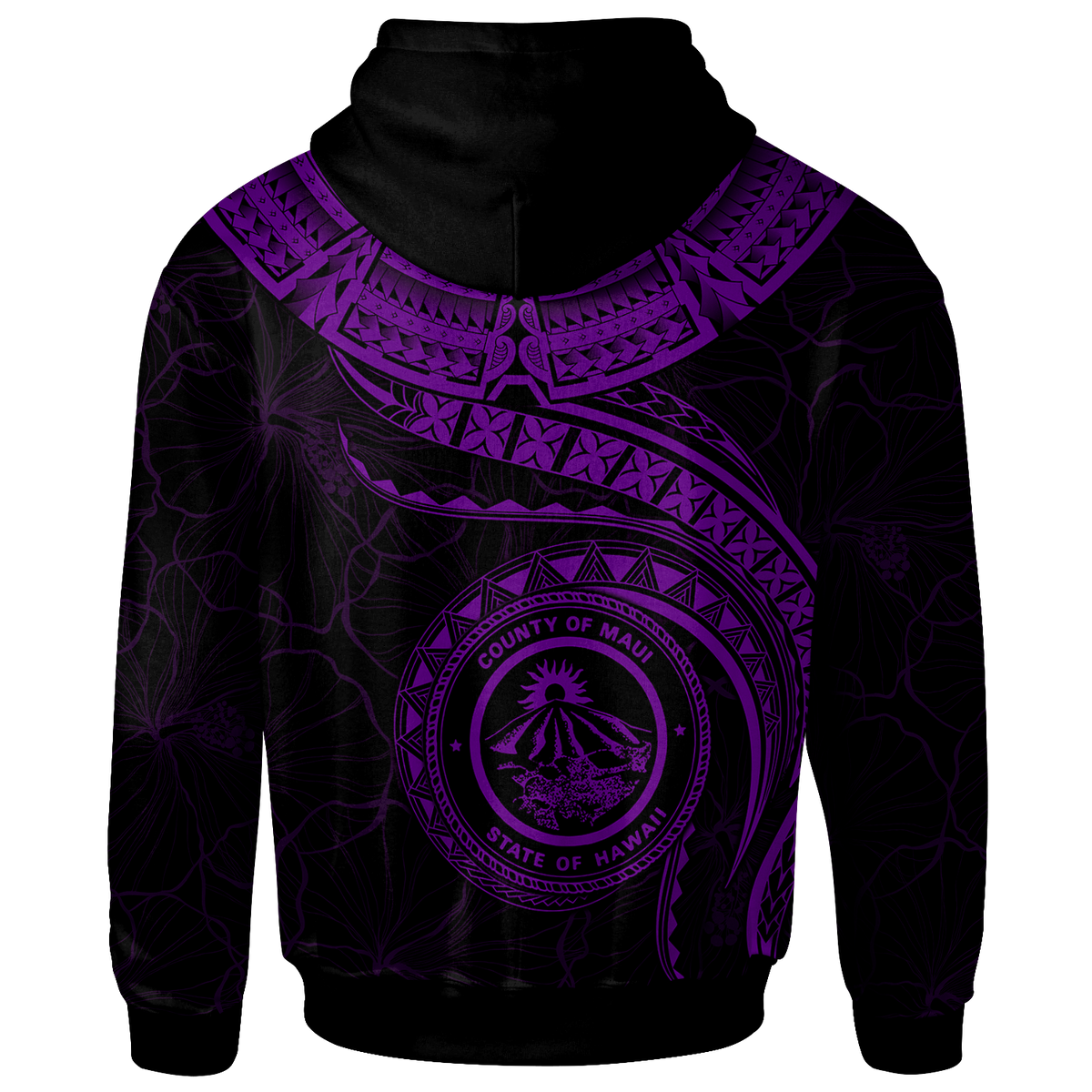 Polynesian Hawaii Custom Hoodie Maui Polynesian Waves (Purple) - Polynesian Pride