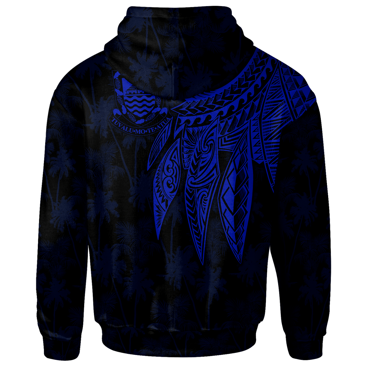 Tuvalu Hoodie Polynesian Wings (Blue) - Polynesian Pride