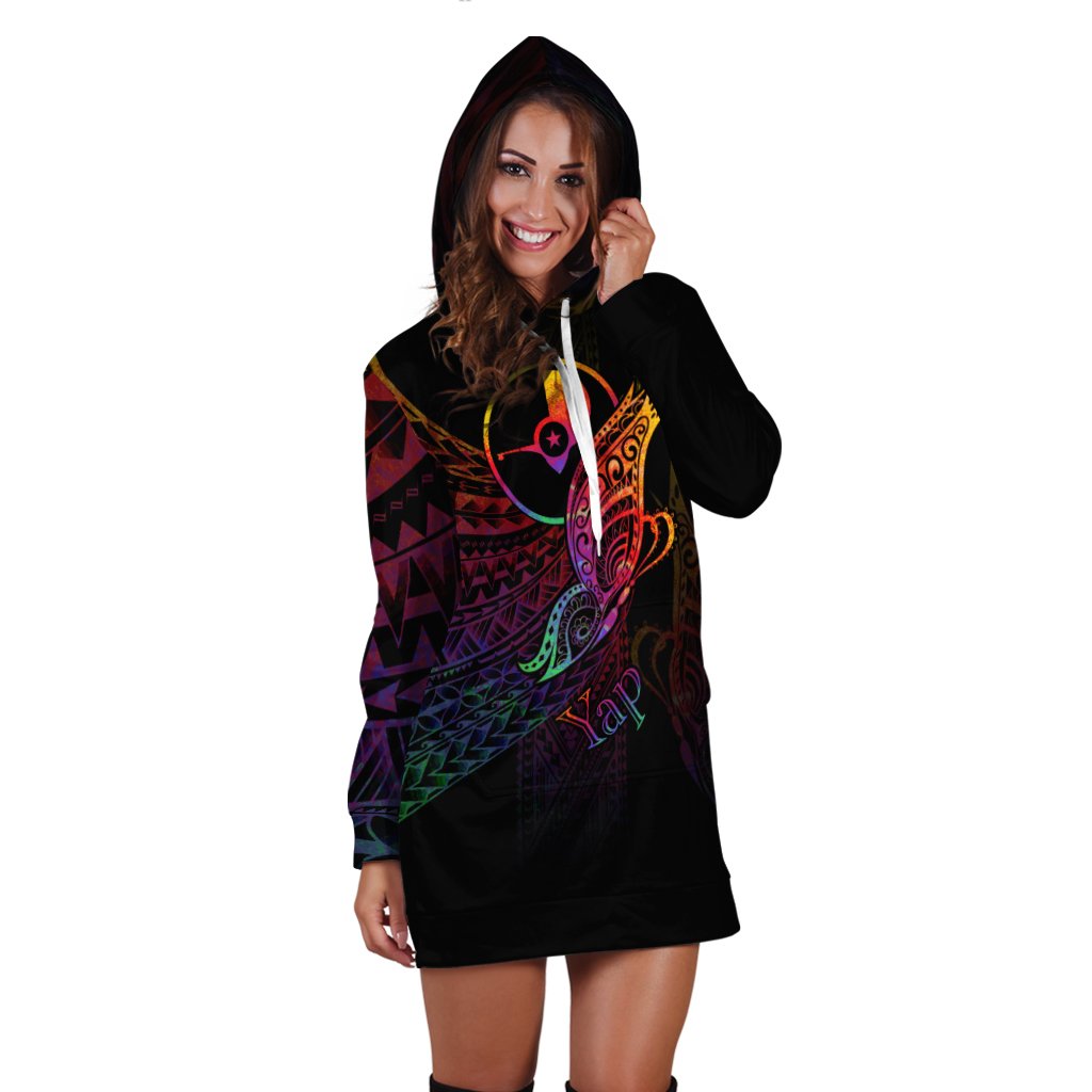 Yap State Hoodie Dress - Butterfly Polynesian Style - Polynesian Pride