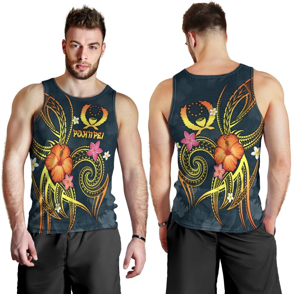 Pohnpei Polynesian Men's Tank Top - Legend of Pohnpei (Blue) - Polynesian Pride