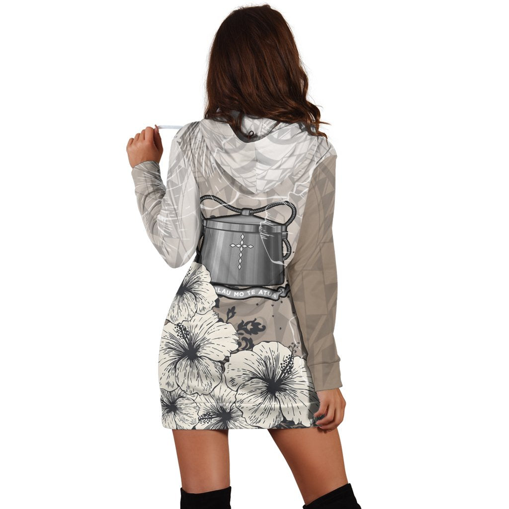 Tokelau Hoodie Dress - Vintage Luxury Floral Style - Polynesian Pride