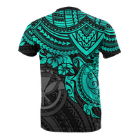 Polynesian Hawaii T Shirt Kanaka Maoli Turquoise Turtle Hibiscus - Polynesian Pride