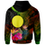 Palau Polynesian Custom Zip up Hoodie Hibiscus and Banana Leaves - Polynesian Pride