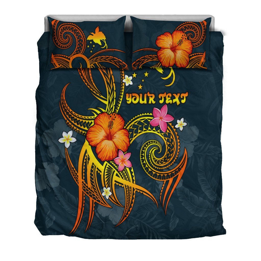 Papua New Guinea Polynesian Personalised Bedding Set - Legend of Papua New Guinea (Blue) - Polynesian Pride