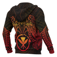 Polynesian Hawaii Zip up Hoodie Red Turtle Manta Ray - Polynesian Pride