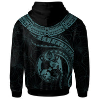Tonga Polynesian Custom Zip up Hoodie Tonga Waves (Turquoise) - Polynesian Pride