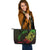 Samoa Leather Tote - Custom Personalised Polynesian Pattern Style Reggae Color - Polynesian Pride