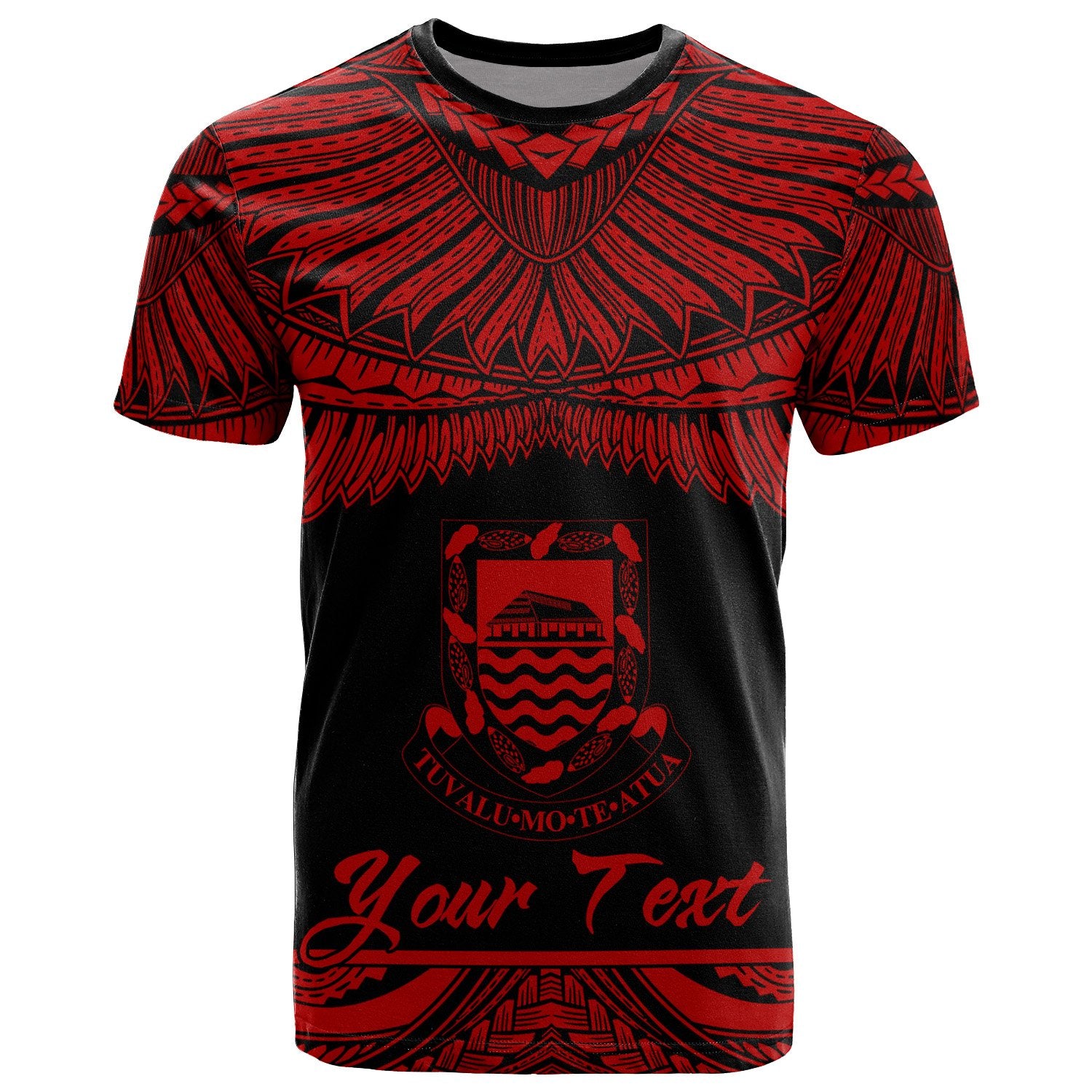 Tuvalu Polynesian Custom T Shirt Tuvaluan Pride Red Version Unisex Red - Polynesian Pride