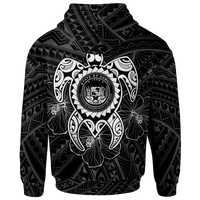 Hawaii Polynesian Custom Zip up Hoodie Vintage Polynesian Turtle (White) - Polynesian Pride