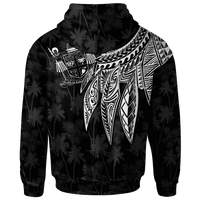 Fiji Hoodie Polynesian Wings (White) - Polynesian Pride