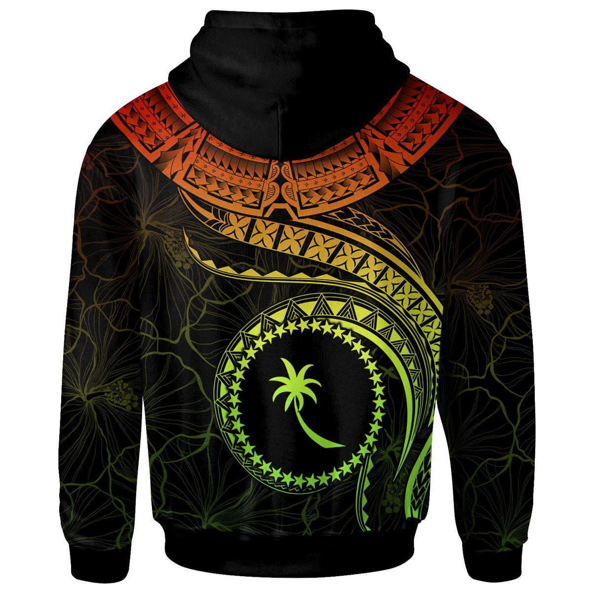 Chuuk Polynesian Custom Zip up Hoodie Chuuk Waves (Reggae) - Polynesian Pride
