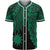 Nauru Polynesian Custom Personalised Baseball Shirt - Tribal Wave Tattoo Green Unisex Green - Polynesian Pride