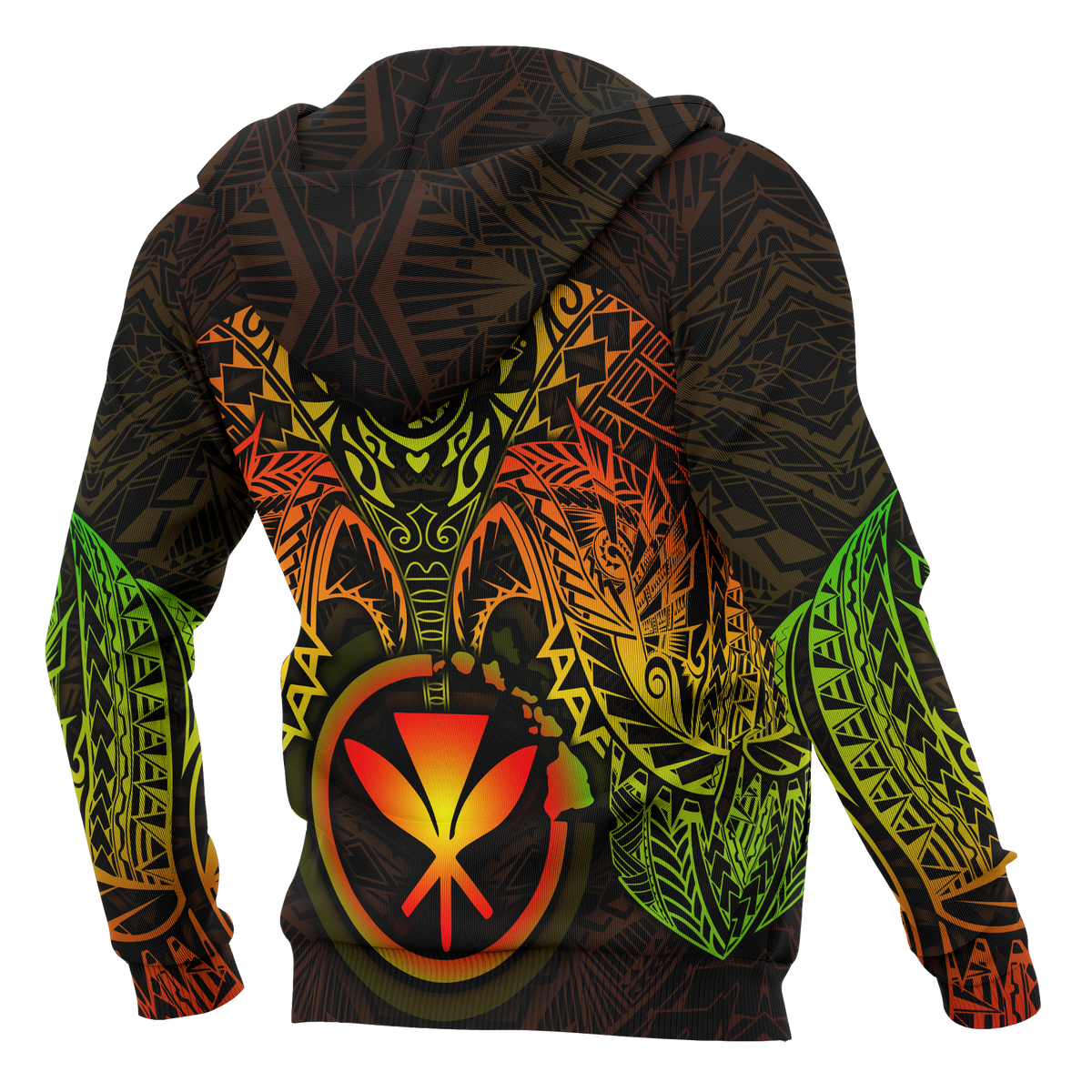Polynesian Hawaii Zip up Hoodie Reggae Turtle Manta Ray - Polynesian Pride