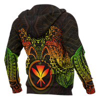 Polynesian Hawaii Zip up Hoodie Reggae Turtle Manta Ray - Polynesian Pride