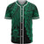 Tuvalu Polynesian Custom Personalised Baseball Shirt - Tribal Wave Tattoo Green Unisex Green - Polynesian Pride