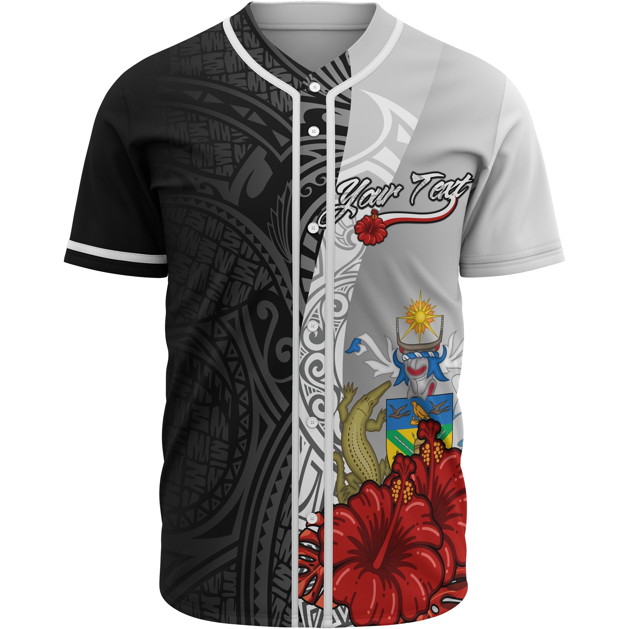 Solomon Islands Polynesian Custom Personalised Baseball Shirt - Coat Of Arm With Hibiscus White Unisex White - Polynesian Pride