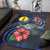 New Caledonia Polynesian Area Rug - Blue Turtle Hibiscus - Polynesian Pride