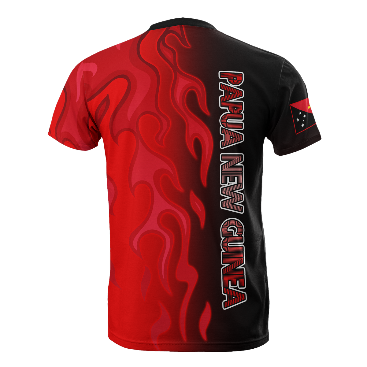 Papua New Guinea T Shirt PNG Flag Flame - Polynesian Pride