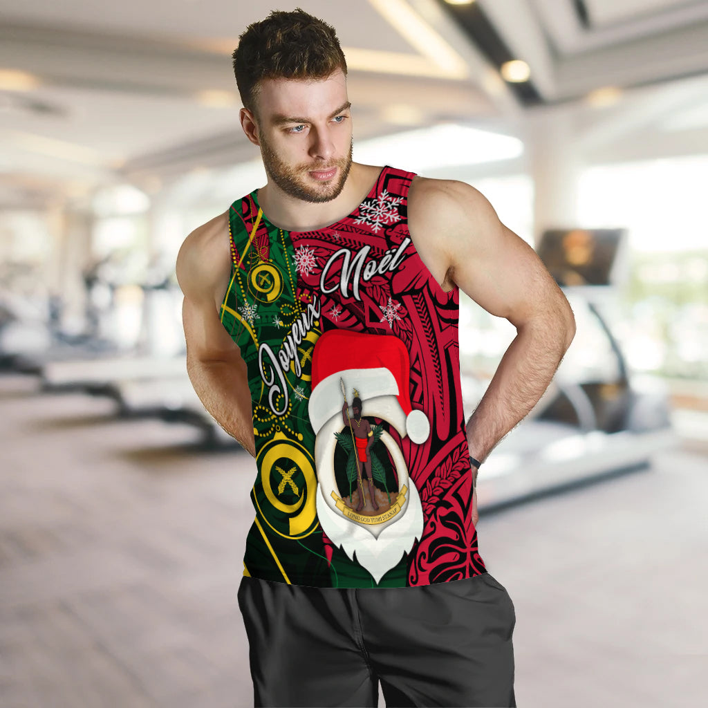 (Custom Personalised) Vanuatu Christmas - Joyeux Nol Santas God Yumi Men Tank Top - LT2 - Polynesian Pride