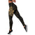 Chuuk Micronesia Women's Leggings - Gold Pineapple Black - Polynesian Pride